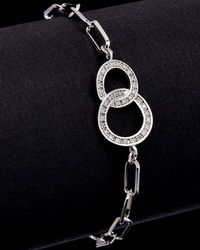 Meshmerise - 18k Over Silver 0.25 Ct. Tw. Diamond Paperclip Handcuff Bracelet - Lyst