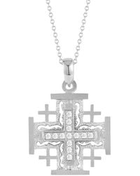 I. REISS - 14k 0.30 Ct. Tw. Diamond Cross Necklace - Lyst