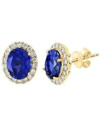 Effy Fine Jewelry - 14K 4.33 Ct. Tw. Lab-Grown Diamond & Lab-Grown Sapphire Earrings - Lyst