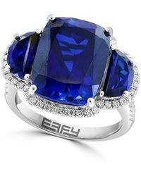 Effy Fine Jewelry - 14K 10.79 Ct. Tw. Lab-Grown Diamond & Lab-Grown Sapphire Ring - Lyst