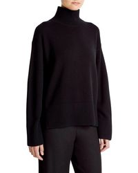 Vince - Turtle Neck Side Slit Wool & Cashmere-Blend Sweater - Lyst