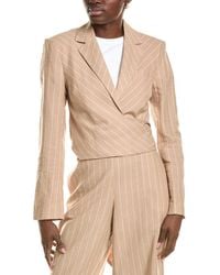 BCBGMAXAZRIA - Cropped Front Tie Linen-blend Jacket - Lyst