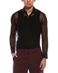 Valentino - Camicia Sheer Silk Shirt - Lyst