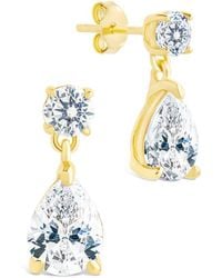 Sterling Forever - 14k Over Silver Cz Imogen Stud Earrings - Lyst