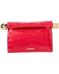 Jacquemus - Rond Carre Croc-Embossed Leather Clutch - Lyst