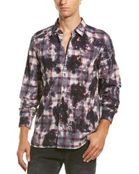 John Varvatos John Varvatos Star U.s.a. Gingham Overdyed Woven Shirt - Blue