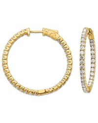 Forever Creations USA Inc. - Forever Creations 14k 2.00 Ct. Tw. Diamond Inside-outside Hoops - Lyst