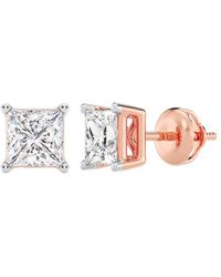 Lab Grown Diamonds - 14k Rose Gold 2.00 Ct. Tw. Lab-grown Diamond Studs - Lyst