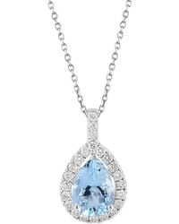 Effy Fine Jewelry - 14K 2.04 Ct. Tw. Diamond & Aquamarine Necklace - Lyst