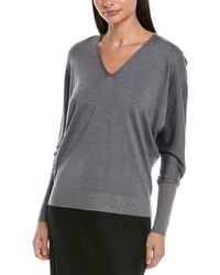 Lafayette 148 New York - V-Neck Dolman Wool & Silk-Blend Sweater - Lyst