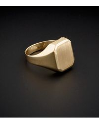 Italian Gold - 14k Rectangular Signet Ring - Lyst