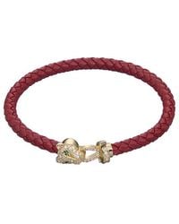 jean claude - Year Of The Snake Collection Leather Cz Bracelet - Lyst