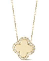 Nephora - 14k 0.07 Ct. Tw. Diamond Clover Pendant - Lyst