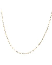 Italian Gold - 10K Mirror Flat Link Station Paperclip Necklace - Lyst