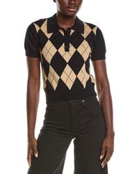 FRAME - Frame The Argyle Wool-Blend Polo Sweater - Lyst