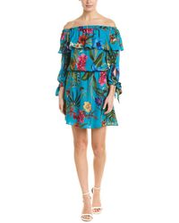 Parker Alexis Silk-blend A-line Dress - Blue