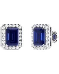 Forever Creations USA Inc. - Signature Collection 14k 1.00 Ct. Tw. Diamond & Sapphire Studs - Lyst