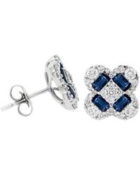 Diana M. Jewels - Fine Jewelry 14k 1.39 Ct. Tw. Diamond & Sapphire Studs - Lyst