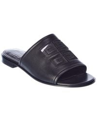 Givenchy Cut-out Logo Leather Sandals - Black