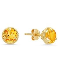 MaxColor - 14k 1.30 Ct. Tw. Citrine Halo Studs - Lyst