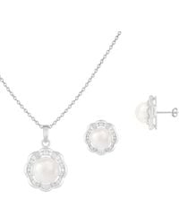 Splendid - 9-9.5Mm Pearl Cz Dangle Set - Lyst