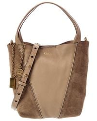 Chloé - Spin Small Suede & Leather Tote - Lyst