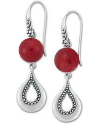 Samuel B. - Silver 6.64 Ct. Tw. Coral Earrings - Lyst