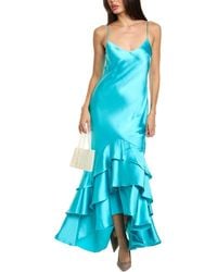 ML Monique Lhuillier - Lenora Satin Midi Dress - Lyst