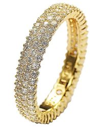 Suzy Levian - Gold Plated Cz Eternity Ring - Lyst