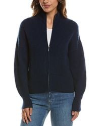 Forte - Rib Zip Mock Neck 100% Cashmere Cardigan - Lyst