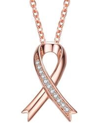 Genevive Jewelry - 18k Rose Gold Vermeil Pendant Necklace - Lyst