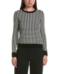 Bruno Magli - Houndstooth Crewneck Wool & Cashmere-blend Sweater - Lyst