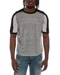 Autumn Cashmere - Colorblock Saddle Linen-Blend T-Shirt - Lyst