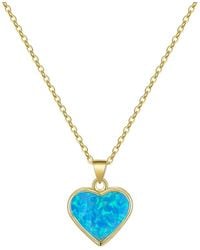 Liv Oliver - 18k Plated 2.25 Ct. Tw. Opal Heart Pendant Necklace - Lyst