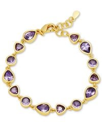 Savvy Cie - 14K Plated Cz Link Bracelet - Lyst