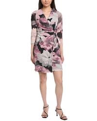 Anne Klein - Printed Mesh Sheath Dress - Lyst
