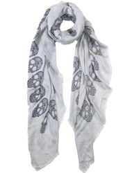 Blue Pacific - Tissue Cashmere-Blend Frida Skulls Scarf - Lyst