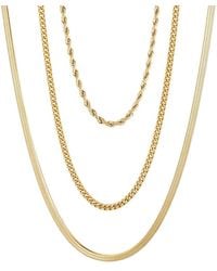 Adornia - 18K Plated Stainless Steel Tarnish-Resistant Chain Necklace Set - Lyst