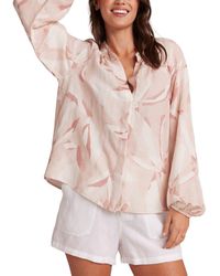 Bella Dahl - Shirred Raglan Linen-Blend Shirt - Lyst