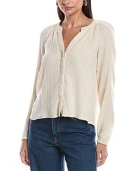 Bella Dahl - Long Sleeve Shirred Raglan Shirt - Lyst