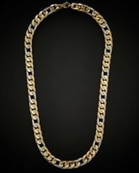 Italian Gold - 14k Two-tone Fancy Curb Link Necklace - Lyst