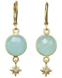 Rachel Reinhardt Jewelry - 14k Over Silver Chalcedony & Cz Earrings - Lyst