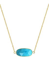 Liv Oliver - 18k Plated 28.75 Ct. Tw. Turquoise Oval Necklace - Lyst