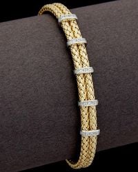 Meshmerise - 18k Over Silver 0.25 Ct. Tw. Diamond Mesh Cuff Bracelet - Lyst