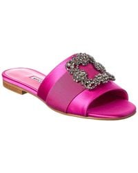 Manolo Blahnik - Martamod Satin Sandal - Lyst