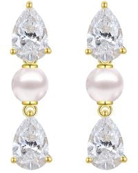 Kai Fine Jewelry - 14K 2.00 Ct. Tw. Lab-Grown Diamond & 4Mm Pearl Drop Earrings - Lyst