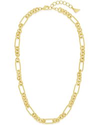 Sterling Forever - 14k Plated Fianna Mixed Chain Link Necklace - Lyst