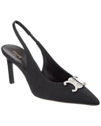 Celine - Triomphe Grosgrain Slingback Pump - Lyst