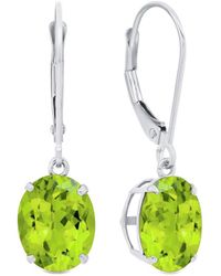 MaxColor - Silver 5.40 Ct. Tw. Peridot Dangle Earrings - Lyst