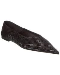 Saint Laurent - Nour Satin & Rhinestone Slipper - Lyst